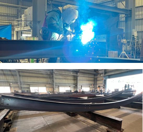 大型建築物の鉄骨構造